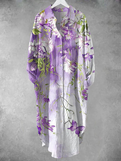 KL | Vestido midi abotonado con estampado floral