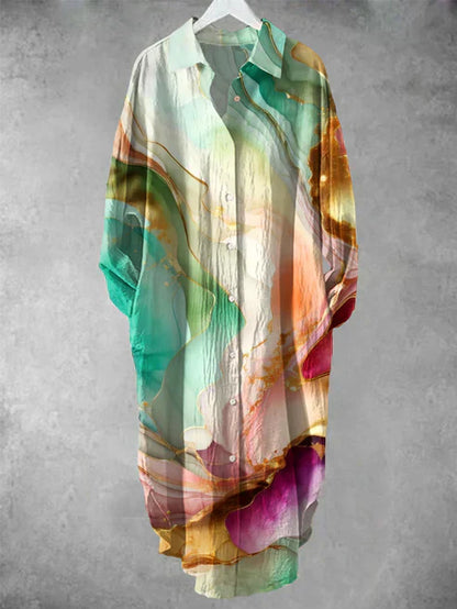 KL | Vestido midi abotonado con estampado floral