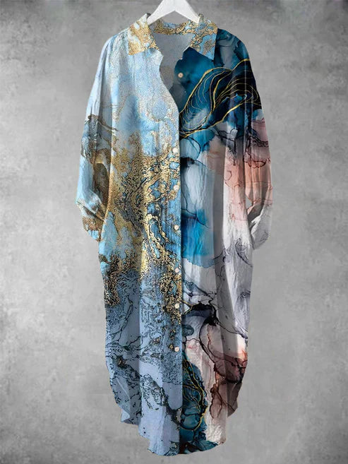 KL | Vestido midi abotonado con estampado floral