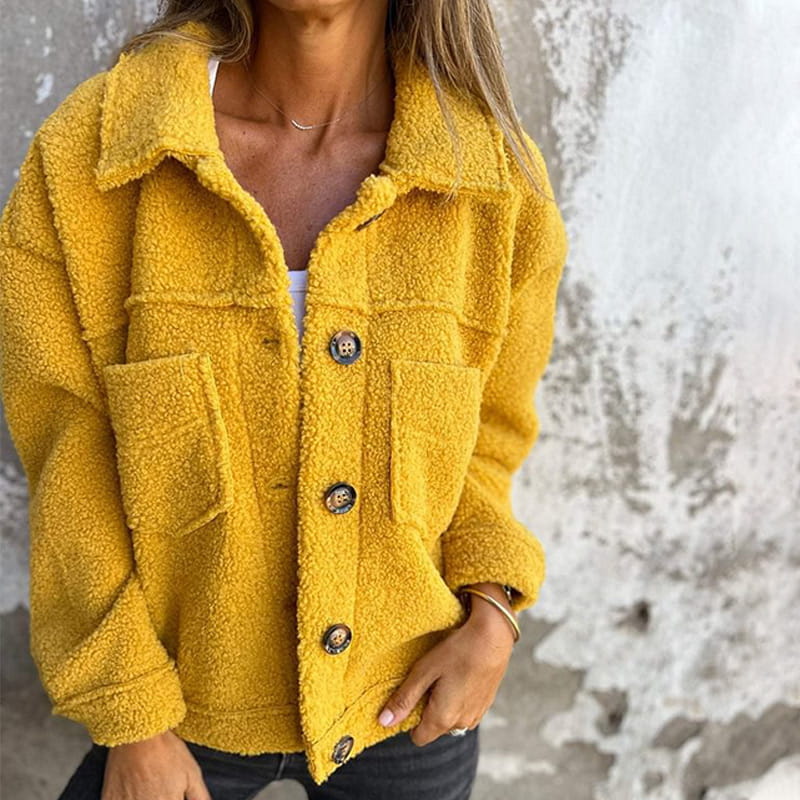 CM | Chaqueta de abrigo con cuello para mujer