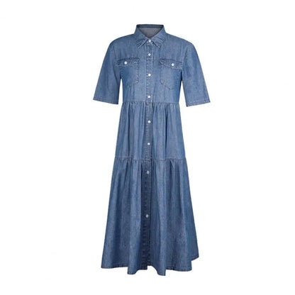 KL | Vestido vaquero de manga corta