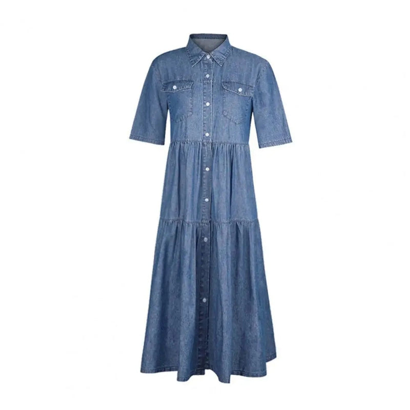 KL | Vestido vaquero de manga corta