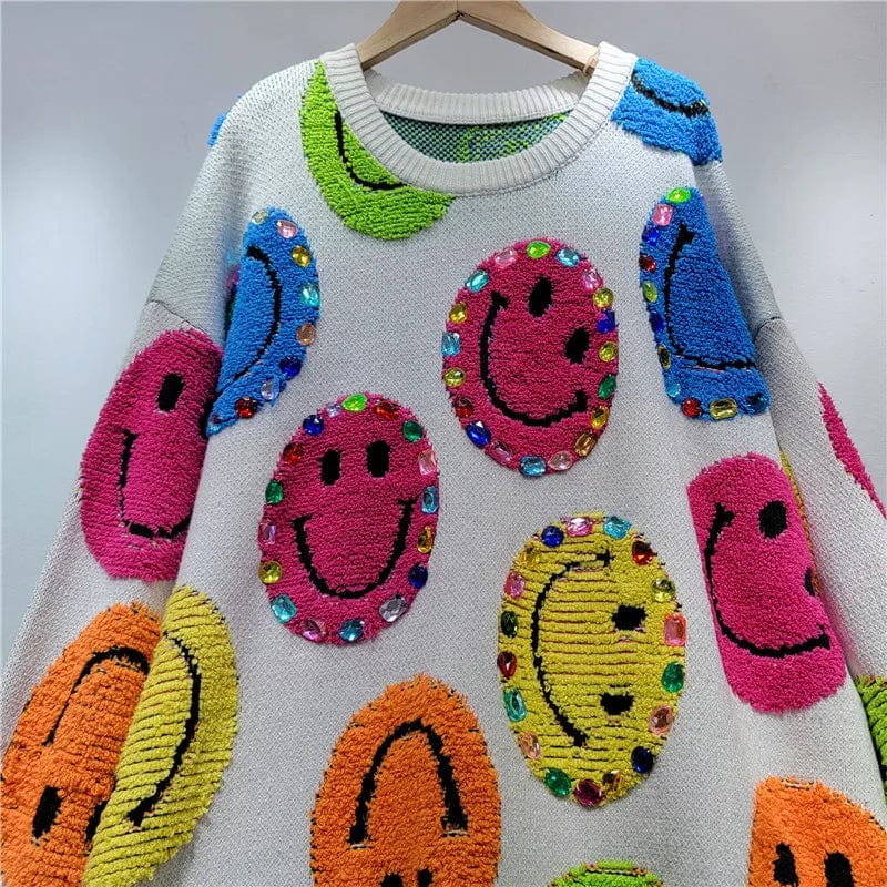 CM | Jersey de punto con bordado de dibujos animados, jersey de moda