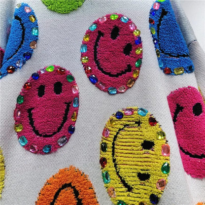 CM | Jersey de punto con bordado de dibujos animados, jersey de moda