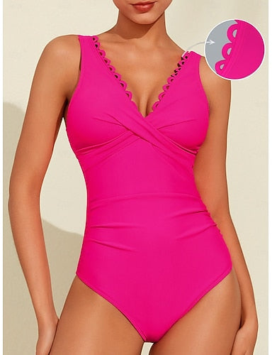 Contrast Color Onepiece Swimsuit